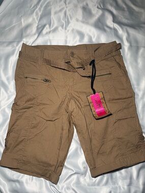 Almost Famous Tan Cargo Shorts with Zip Pockets